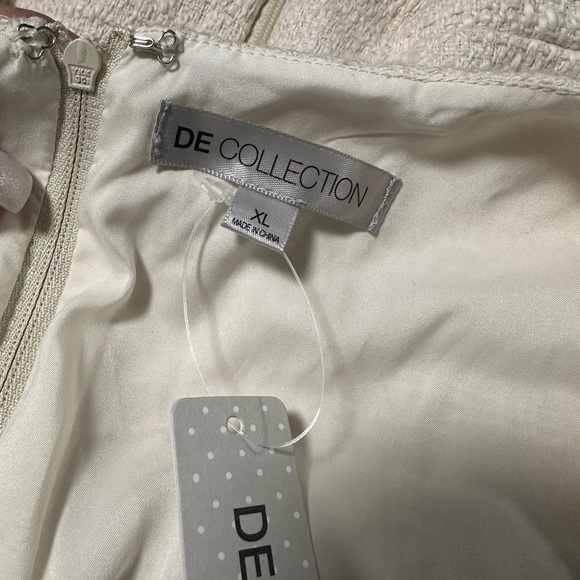 DE Collection Strapless White Textured Dress - Picture 2 of 5